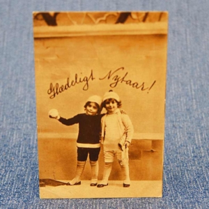 Vanha uudenvuodenkortti, kulkenut