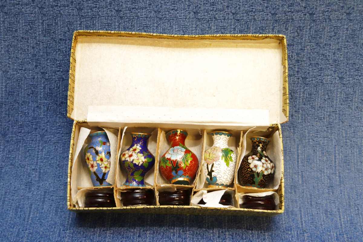 Cloisonne miniatyyrimaljakot 5 kpl - Image 2
