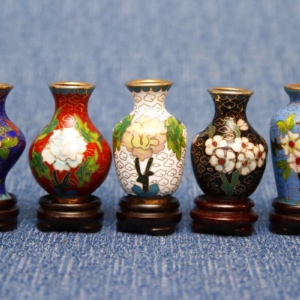 Cloisonne miniatyyrimaljakot 5 kpl