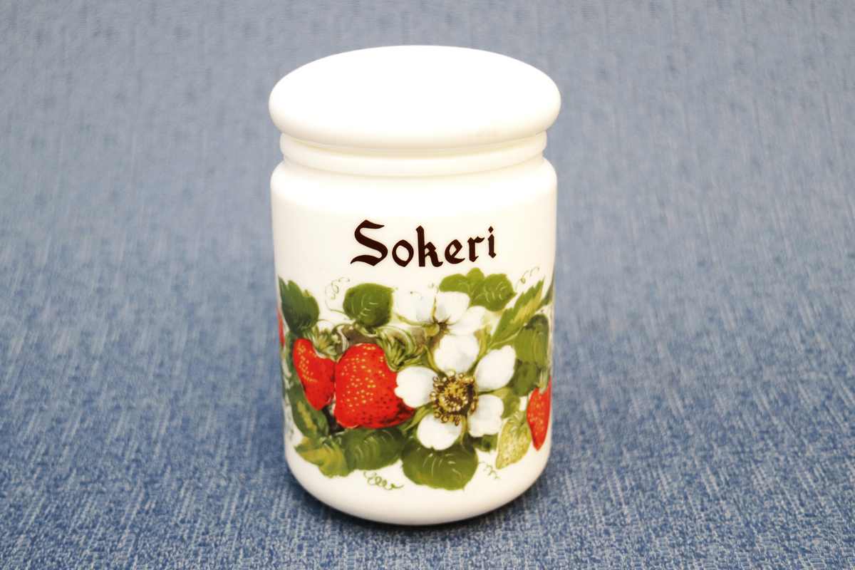 Iso sokeripurkki opaalilasia